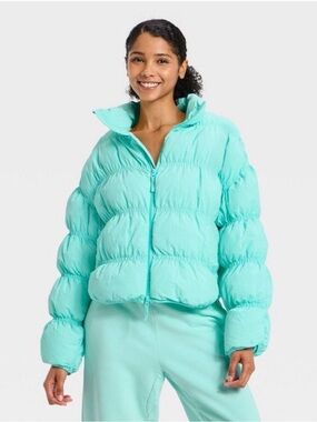NWT JoyLab Quilted Puffer Jacket Icey Blue Women’s XL
